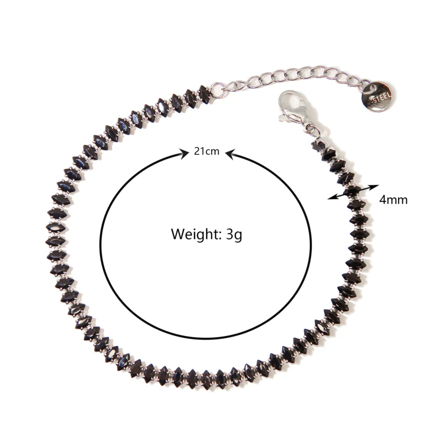 Steel Black Zircon Bracelet (4mm)