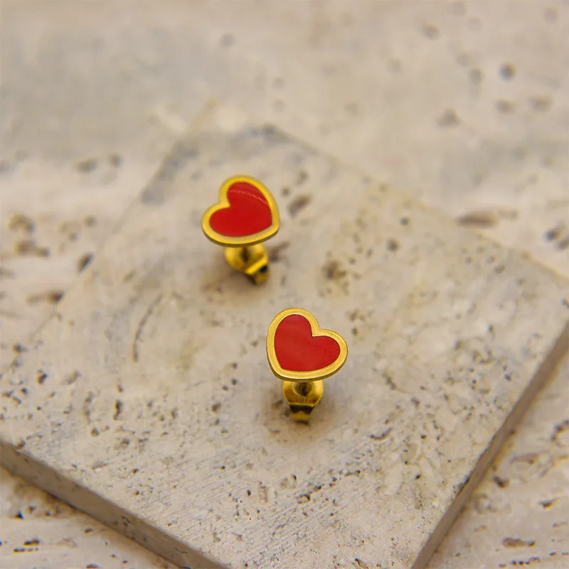 Gold love earrings