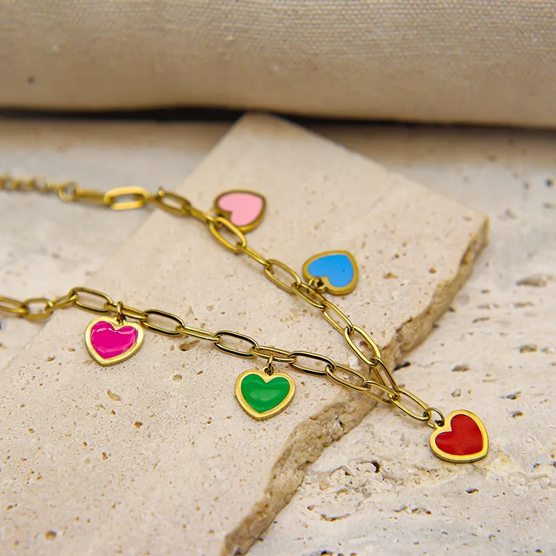 Colored love anklet