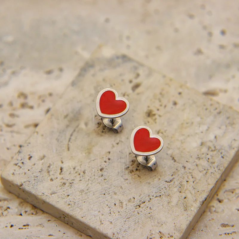 Steel love earrings