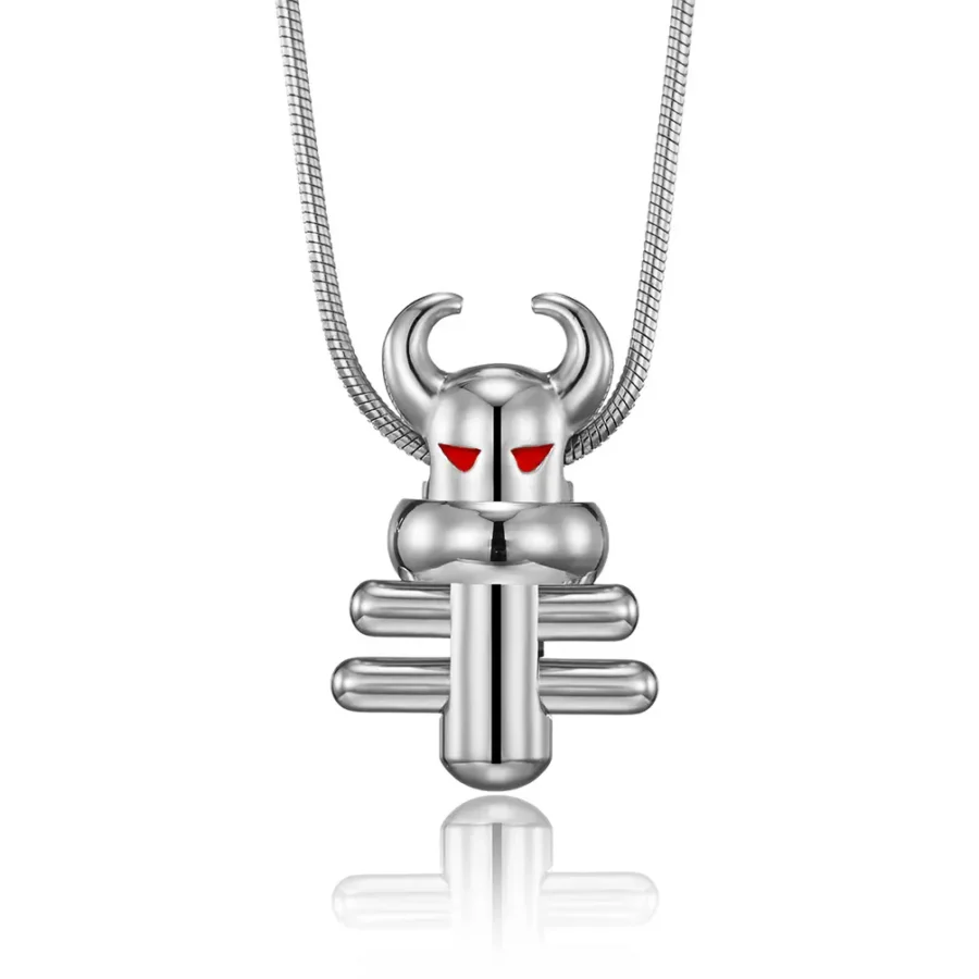Titanium steel bull head pendant (2)