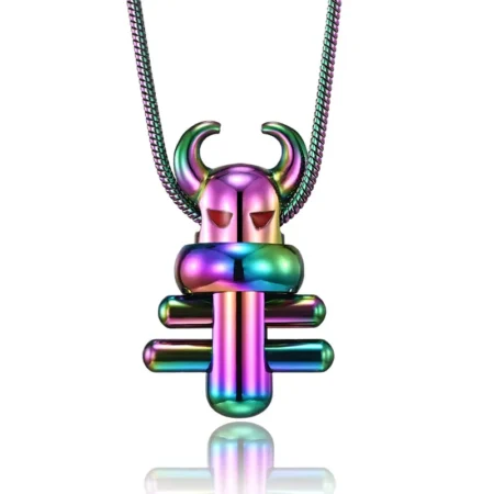 Titanium steel bull head pendant (3)