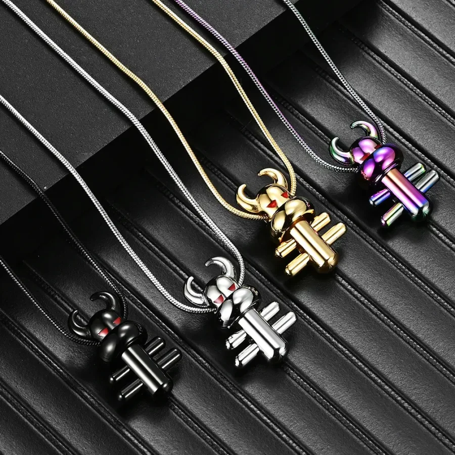 Titanium steel bull head pendant (4)
