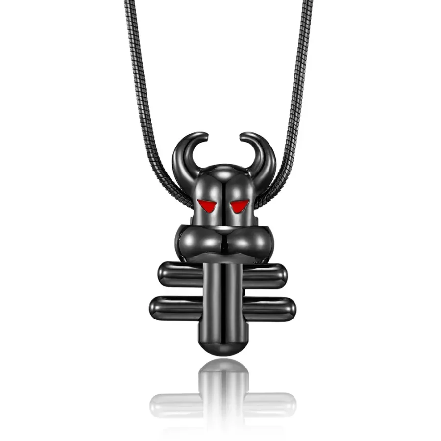 Titanium steel bull head pendant (5)